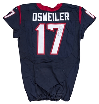 2016 Brock Osweiler Game Used, Photo Matched & Signed Houston Texans Home Jersey Used On 10/16/2016 (NFL-PSA/DNA & Resolution Photomatching)